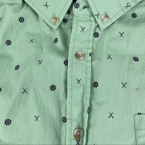 Lee Button Down Shirt Men XL Green Nautical Long Sleeve - Picture 5 of 9